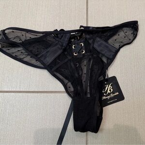 Honey Birdette Black Sheer Lace Brief
